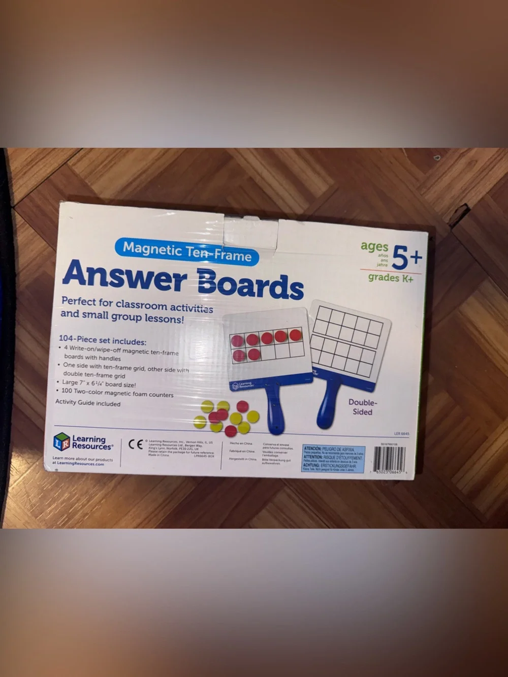 Learning Resources Magnetic Ten-Frame Answer Boards 104 Pc Set NEW